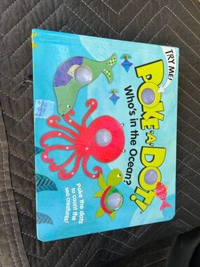 Poke-A-Dot "Who's in the Ocean?" Interactive Board Book - Bright Aqua & Red